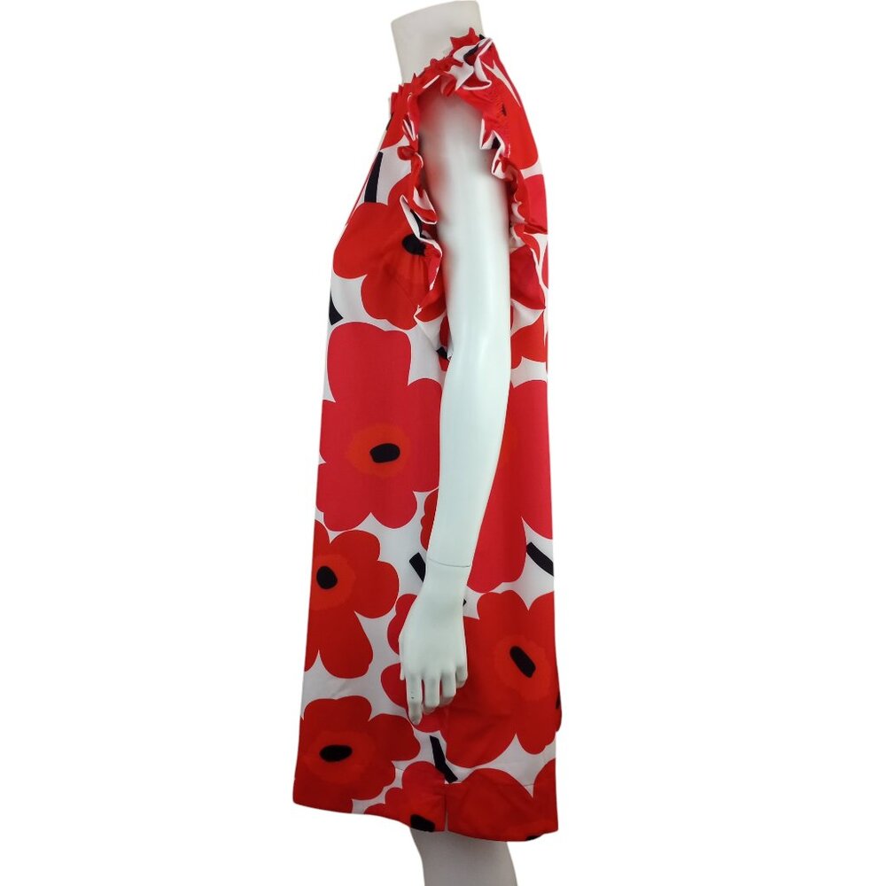 Jodifl Red Floral Flower Print A-Line Mini Dress - Picture 4 of 11